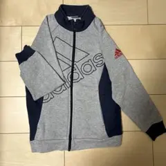 adidas ジップアップジャケット 150cm グレー/ネイビー