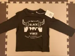 新品　黒プリント　長袖カットソー