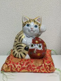 【古い】 黒招き猫 招き猫 A3095 縁起物　商売繁盛 まねきねこ 九谷焼 古壺 黒招き猫 大 | 縁起家 古壺