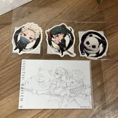 呪術廻戦0 狗巻棘・禪院真希・パンダ ダイカットステッカー&ポストカードセット