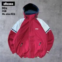 ellesse90sマルチアドベンチャー中綿フード付ジャケット赤白Lサイズ相当