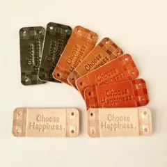 ＊英字＋チェック柄＊　マルチカラー　チビタグ　革タグ　素材　ハンドメイド　8枚