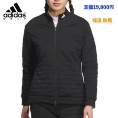 【S】秋冬 アディダス ゴルフ 保温 BOSロゴ 中綿 キルトジャケット黒