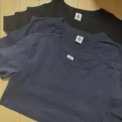プチバトー　定番Tシャツ３枚セット　ネイビー&ブラック　XS 美品