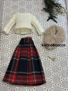 No.4038 ハンドメイド22cmドール服 3点セット（ピアス付き）