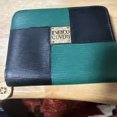 ENRICO COVERI 二つ折り財布 グリーン ブラック