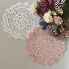 ハンドメイド❤️レース編みドイリー⑤ 2枚セット
