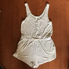 FOREVER 21 オールインワン グレー　ボーダーXサイズ