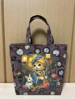 おとぎの国の猫と仲間たち 月あかりの猫 トートバッグ ランチトート