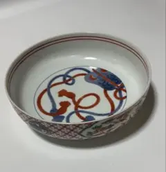 和風 赤青模様の皿