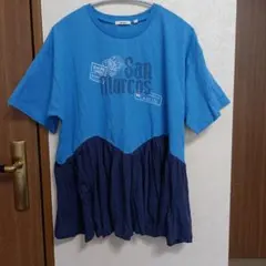 niko and... 切替デザイン 半袖Tシャツ ブルー L