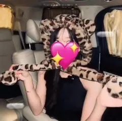 ファンキャップ レオパード 豹柄 ヒョウ柄 ユニセックス ポンポン 耳付き