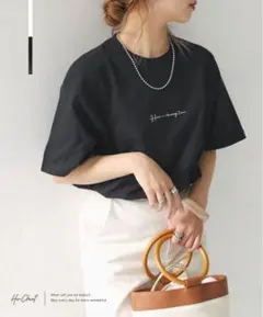 HERCLOSET カリグラフィー ロゴ Tシャツ カットソー
