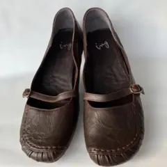 ing イング 本革 レザー フラットパンプス 24.5cm ブラウン