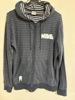 NIKE ナイキ ボーダー柄 ジップアップパーカー ネイビー L 사이즈