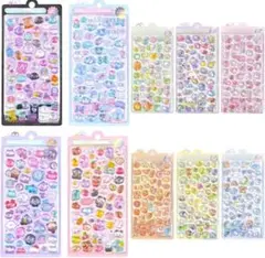 シール 立体 ぷっくり 可愛い シール 3D 10枚セット10種類