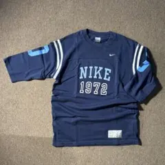 00s NIKE フットボールシャツ メンズ L 七分袖 Tシャツ ネイビーのサムネイル