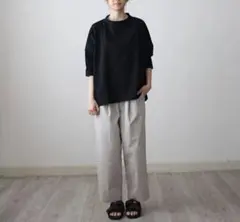 Linenya（リネンヤ） クルーネック7分袖ニット