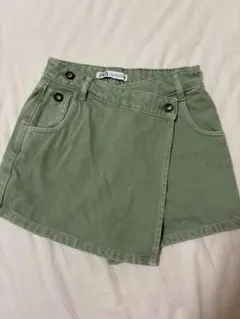 【ZARA】パンツスカート　グリーン　xsサイズ