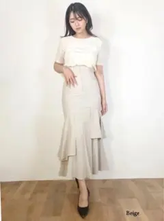 COCODEAL ココディール ニットコルセットアシメティアードスカート