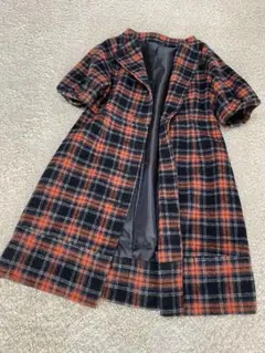 ZAMPA チェック ツイード コート ワンピース