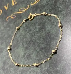 k18 イエローゴールド　18金　ミラーボール　ステーションブレスレット