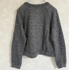 ヘリンボーンパターン ニットセーター グレー系