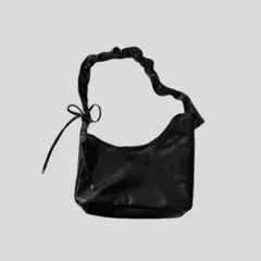 ショルダーバッグ ブラック リボン