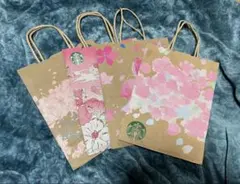 期間限定価格　スターバックス 桜デザイン ショップ袋 4枚セット