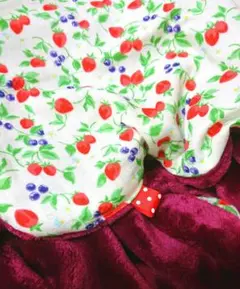 専用❤みかん＊超特価❤トロふわ＊ふわとろボア×ガーゼ❤特大ブランケット❤ベリー苺