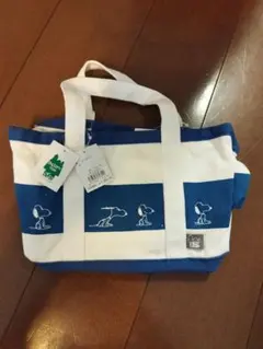 スヌーピーTOWN トートバッグ 青と白