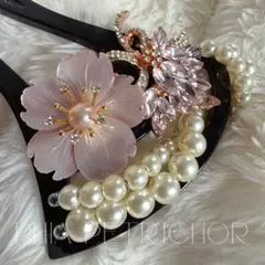 髪飾り 桜 かんざし バチ型 螺鈿 真珠母貝 パール 簪