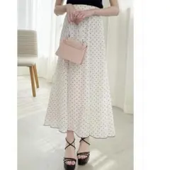 グレイル　GRL ドット柄シアーフレアスカート[gc124]