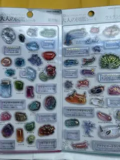 大人の図鑑シール 3Dビジュアルコレクション　ウミウシ編　鉱物編2 ２枚セット