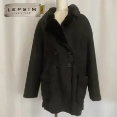 228 LEPSIM リプシム　LOWRYS FARM　ベロア調コート　ファーM
