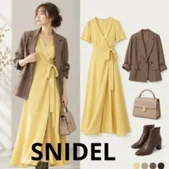 SNIDEL ラップワンピース イエロー S スナイデル