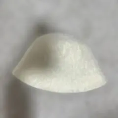 ホワイト バケットハット フワフワ