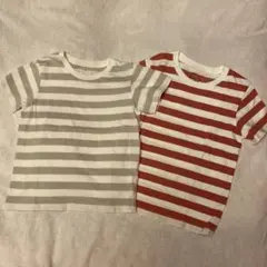 無印良品 MUJI　Tシャツ 2枚セット　ボーダー　110