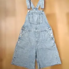 H&M キッズ　デニムショートオーバーオール 150　ライトブルー