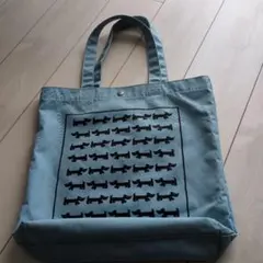 【Dog Dept Family】犬プリント水色トートバッグのサムネイル
