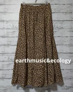 earthmusic&ecologyレオパードフレアロングスカート