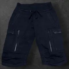 AKM ブラック スウェット カーゴ ハーフパンツのサムネイル