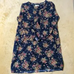 （まとめ53）earth music&ecology 花柄長袖ワンピース