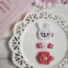୨୧ヘアクリップセットF-1୨୧ベビー&キッズ⑅﻿ハンドメイド⑅﻿