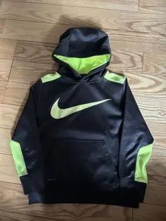 Nike フード付きパーカー 70cm 黒/蛍光グリーン
