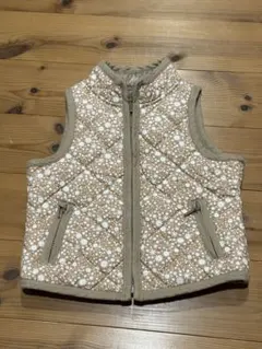 花柄キルティング中綿ベスト