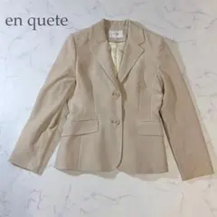 en quete アンケート テーラードジャケット ベロア ベージュ 9号 M