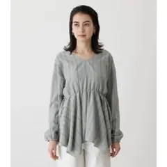 AZUL by MOUSSY ストライプ Vネック チュニック ブラウス M