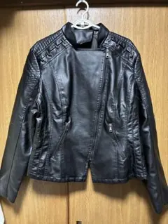 ブラックレザーライダースジャケット