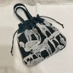 ミナペルホネンハンドメイド ダーツマチのあおりポケット巾着ミニ